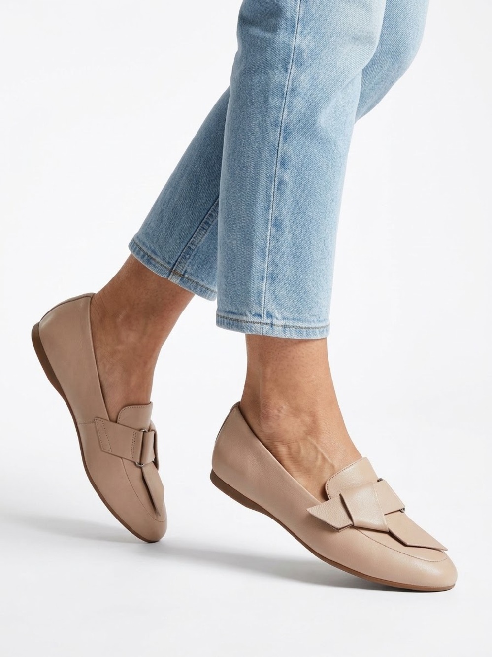 Fitflop Dynamicush Technology Women's Blush Taupe Leather Loafers size 8.5